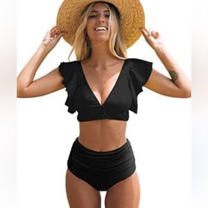 New Sporlike High waisted Rumba Swimsuit Bikini Sz M